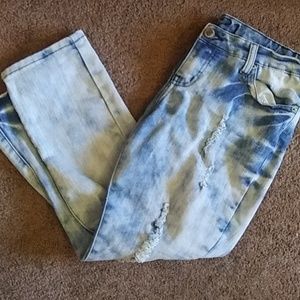 Acid Washed Ripped Jeans